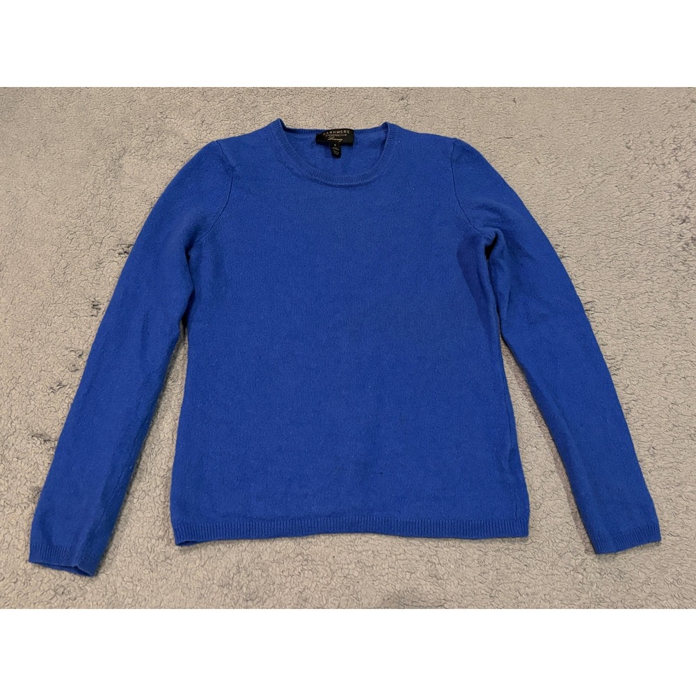 Charter Club Luxury Cashmere Sweater Womens Small Royal Blue Crew Neck Pullover